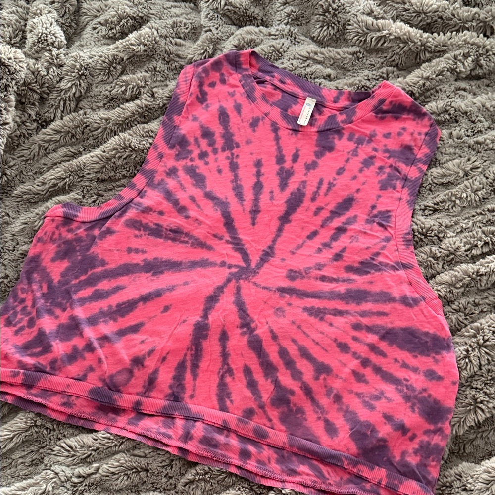 Free people Pink & Purple Tie-Dye Cropped Tank